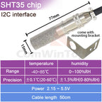 SHT20 SHT30 SHTC3 SHT35 I2C Temperature Humidity Sensor Probe