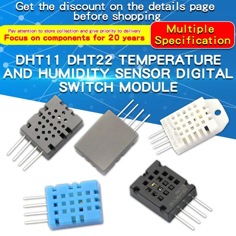 1PCS DHT22 DHT11 SHTC3 AM2320 Digital Temperature Humidity Sensor Module Board for Arduino Ultra-low Power High Precision 4pin