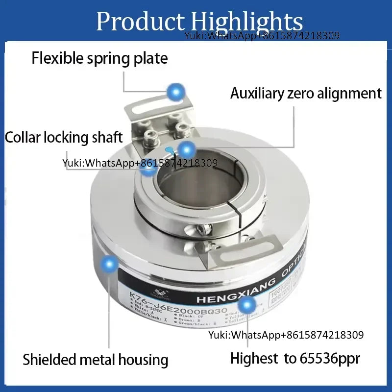 Factory Cheap Price K76 DC5-24v Incremental Encoder up to 32768 Ppr 76.5mm IP50 Protection Hollow Shaft Rotary Encoder