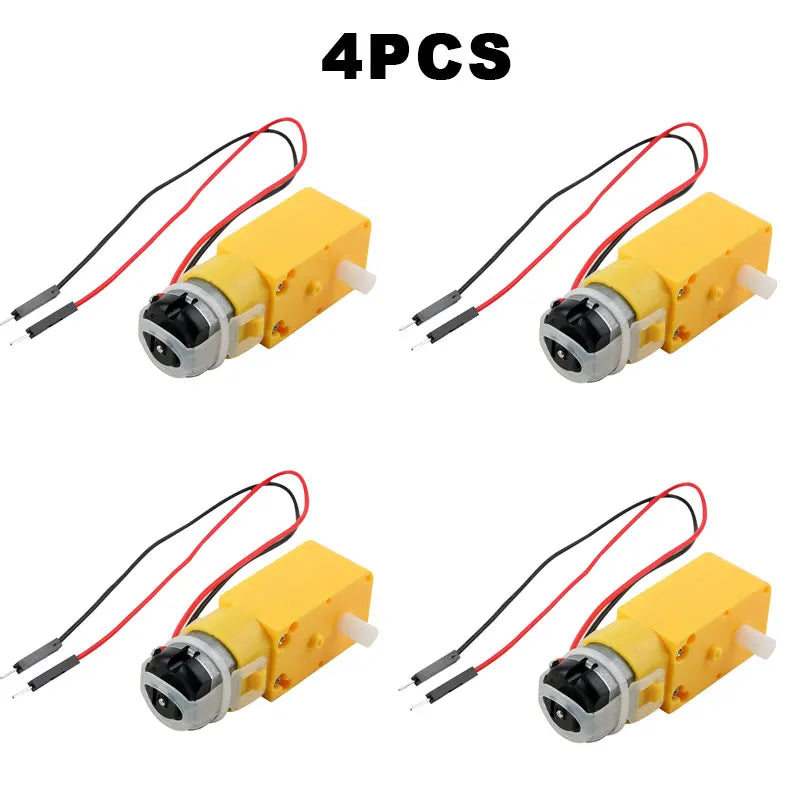 1/5/10 PCS TT Gear Motor 3-6V 200RPM Dual Shaft 1:48 Ratio with 2.54mm Wires for Arduino DIY Smart Car Robot RC STEM Projects