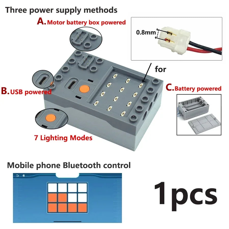DIY 0.8mm Pin 1x1 1x2 1x4 Length 50cm SMD LED 2835  Remote Control Building Block Flash Lamp City Street Light Bricks