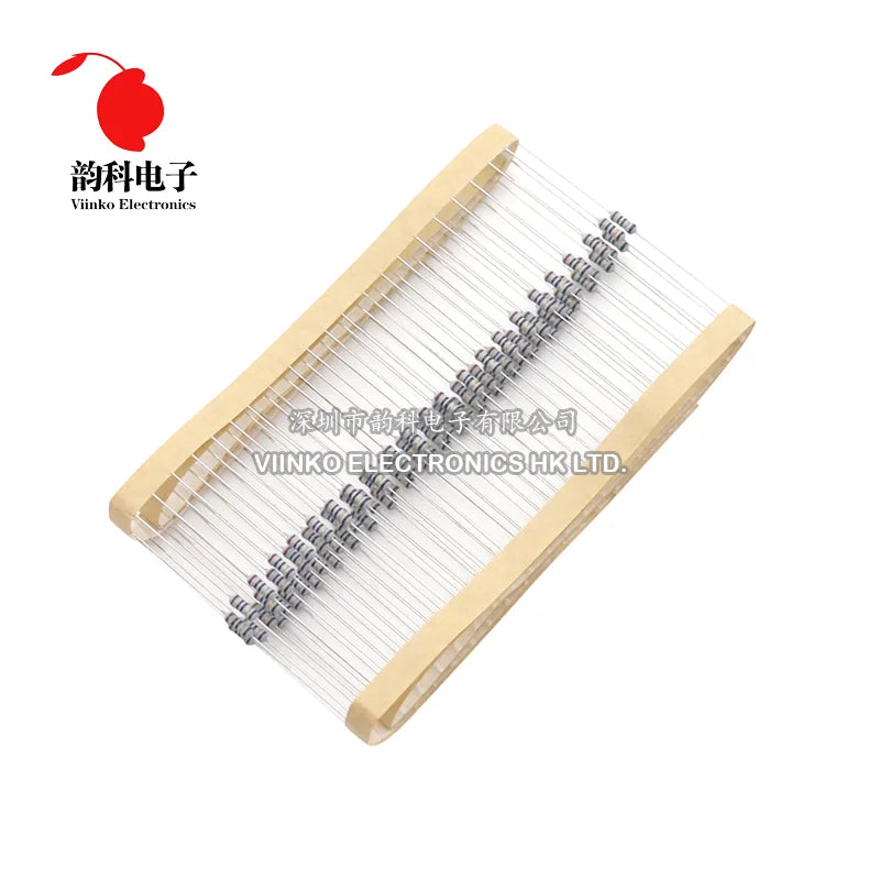 20pcs 1/4W 5% 0.25W Wire Wound Resistor Fuse Winding Resistance 0.5R 10R 0.5 1 2.2 3.3 3.9 4.7 5.1 10 ohm