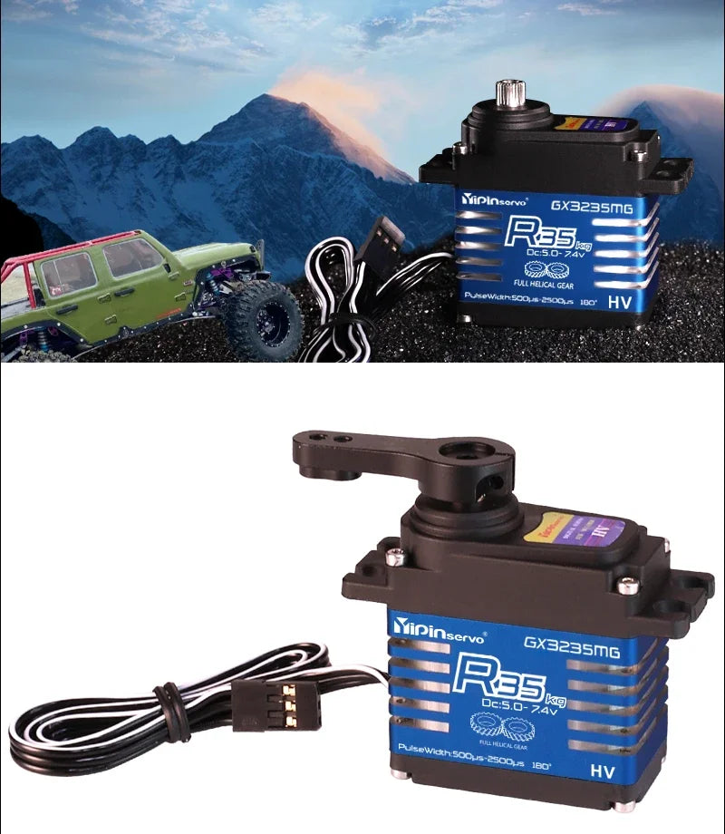 Waterproof IP68 Motor 35KG All Steel Helical Gear Digital Servo For RC Accessories 1/8 1/10 Remote Control Toy Car Robot Crawler