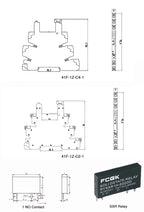 FCGK DC Control AC Slim Interface Solid State Relay Module DIN SSR Slim Relay DC Control DC 41F-1Z-C2/C4 SSR Relay DIN Rail