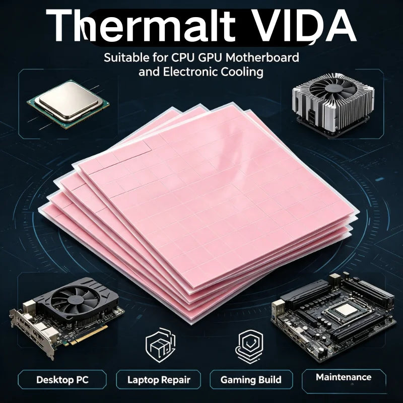100pcs High Performance 21 W/mK 0.5/1.0/1.5/2.0/2.5mm Thermal Pad GPU CPU Heatsink Cooling Conductive Silicone Pad