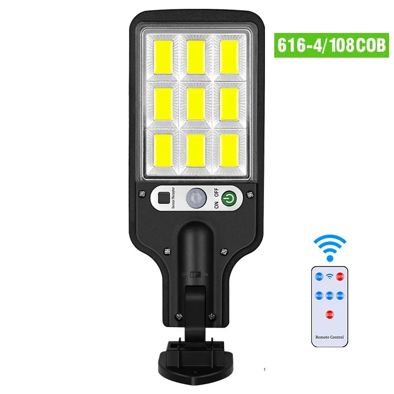 Outdoor Solar Wall Led Light with Human Body Motion Sensor 3 Modes Garden Terrace Garage Courtyard Waterproof Street Lighting