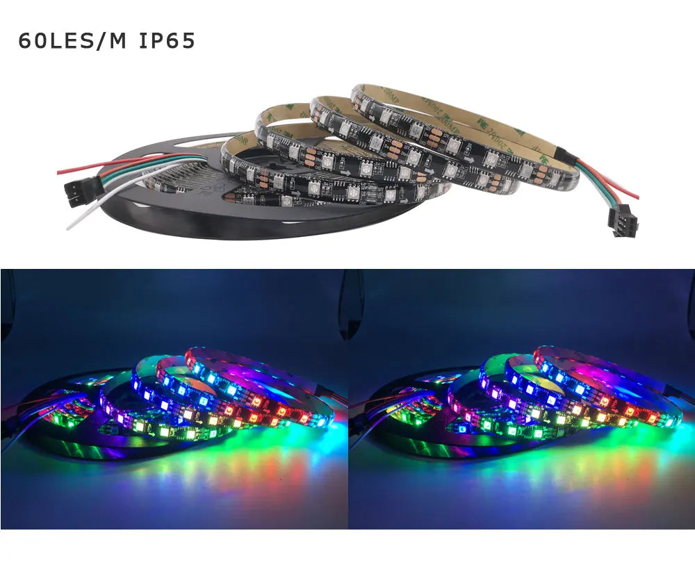 WS2811 WS2812B WS2813 WS2815 5050RGBIC Smart LED Strip Lights Individually Addressable IC  30/60/144Pixels/Leds/m Light DC5V/12V