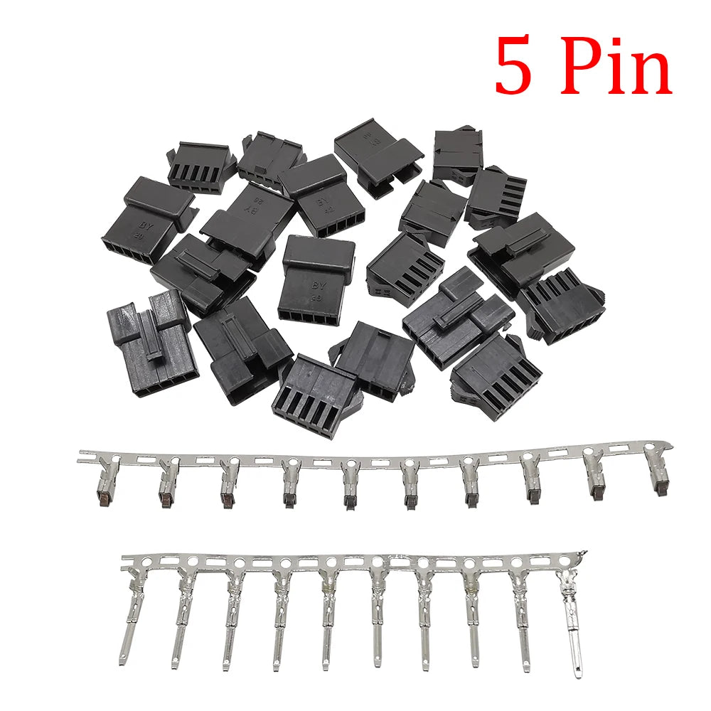 10 Sets JST SM 2.54mm 2/3/4/5/6/7/8Pin Male Female Plug Socket Housing Terminal Connector SM-2P SM-2R JST SM2.54