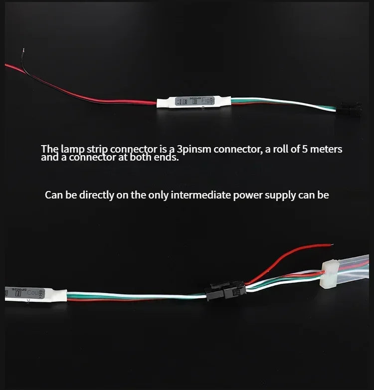5V RGB Colored Light RGBIC 5M WS2812B 5050 Smart Waterproof LED Strip Individually Addressable IC 30/60/144Pixels/Leds/m Light