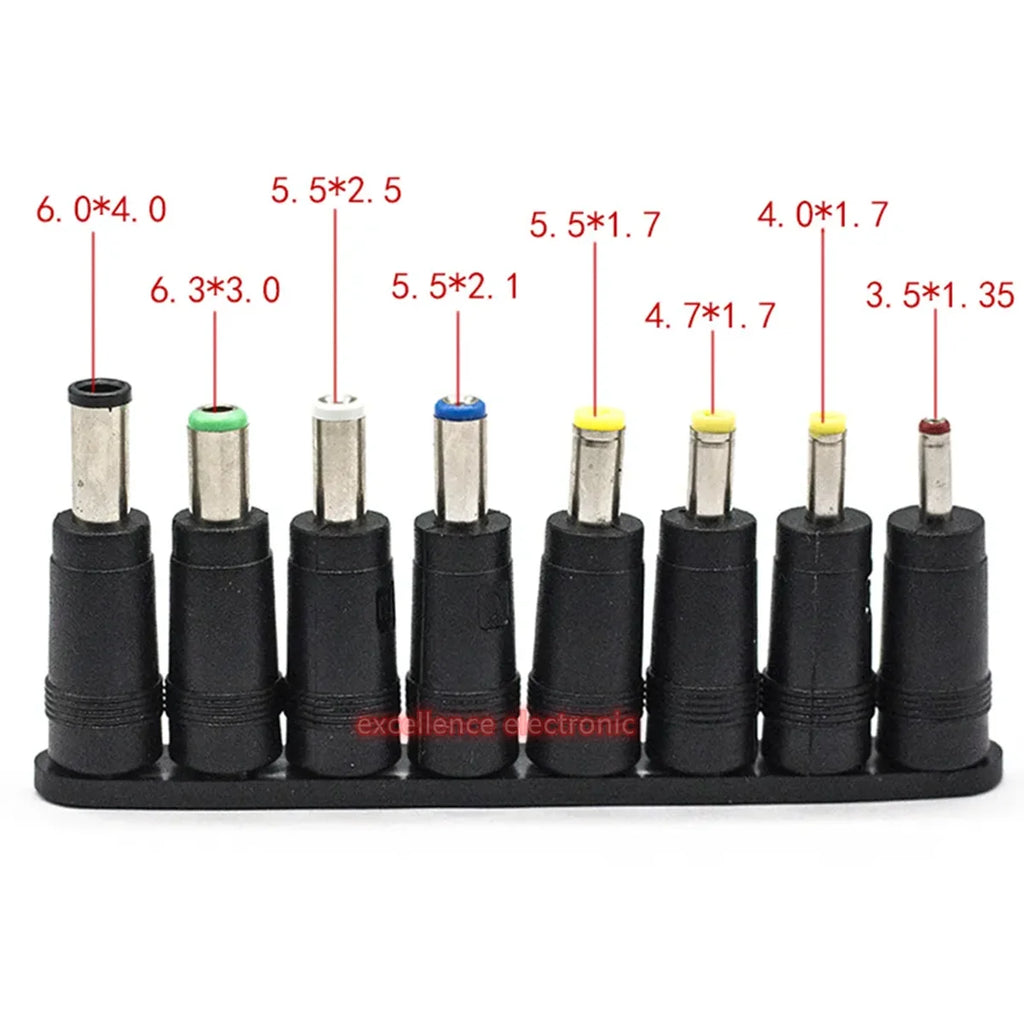 8Pcs AC DC 5.5X 2.1 MM Female Jack Plug Adapter Connectors TO 6.3 6.0 5.5 4.8 4.0 3.5mm 2.5 2.1 1.7 1.35mm Male Power Adaptor