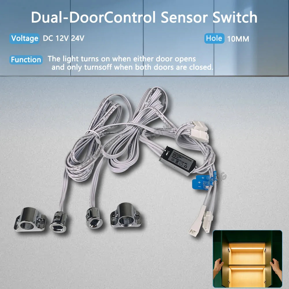 Wardrobe Sensor Switch DC12V 24V 5A PIR Hand Sweep Door Control Touch Sensor For LED Cabinet Closet Lighting