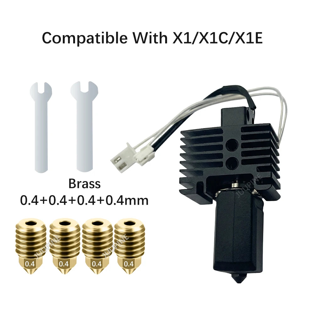 V2 Hotend Assembly For Bambu Lab P1S X1 X1C P1P With Heater Cartridge Thermistor 0.4 Nozzle Bambulab Hot end Extruder Accessorie