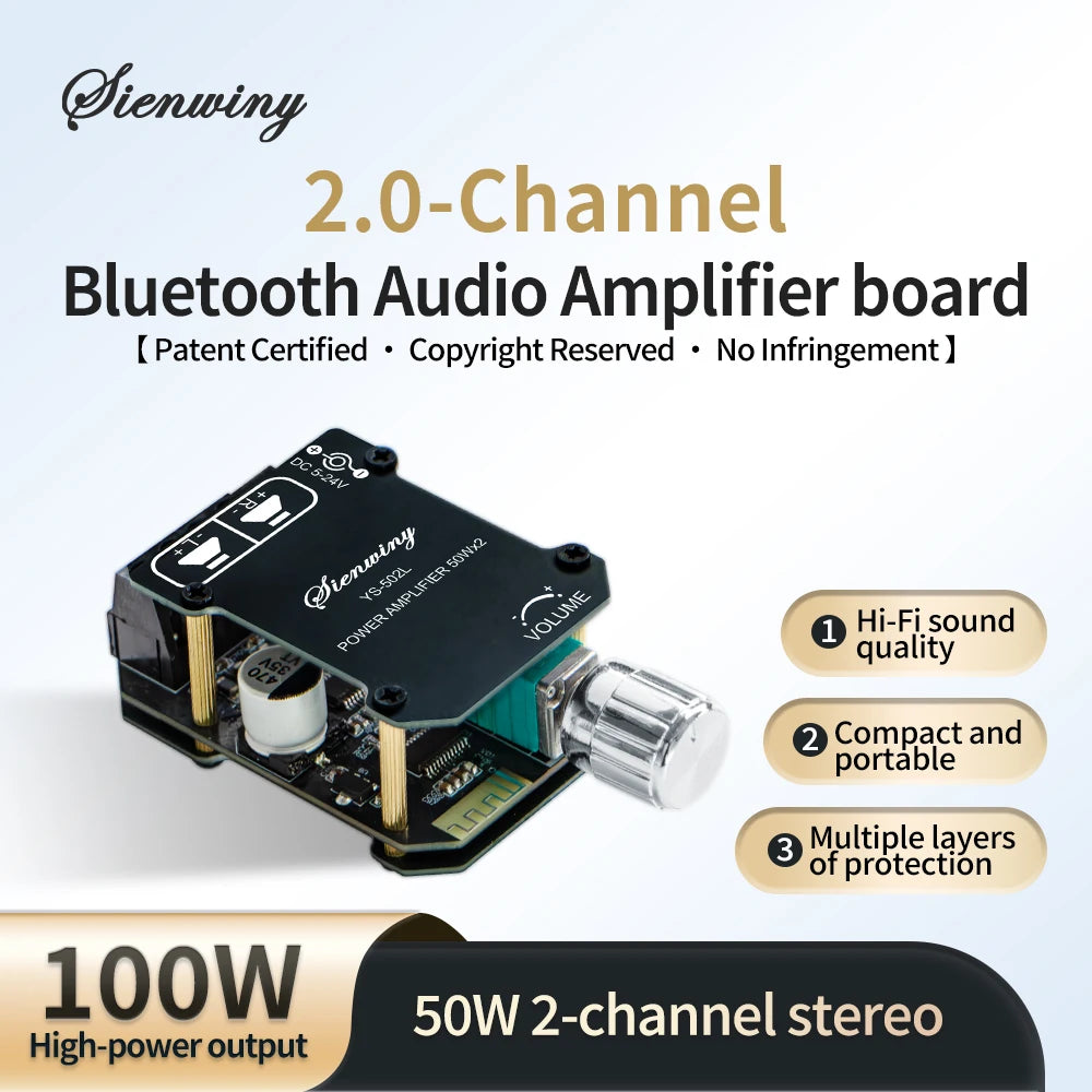 KEBIDU 2.1 Channel Digital Audio Amplifier 200W Bluetooth Audio Amplifier Board Module 12/24V Subwoofer Stereo HiFi Amp Speaker