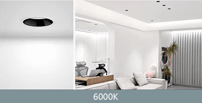 LED High-Efficiency Recessed, Ceiling Light Anti Glare Downlight,Tuya Bluetooth/ Zigbee matter Smart Lamp Lighting AC85V-260V