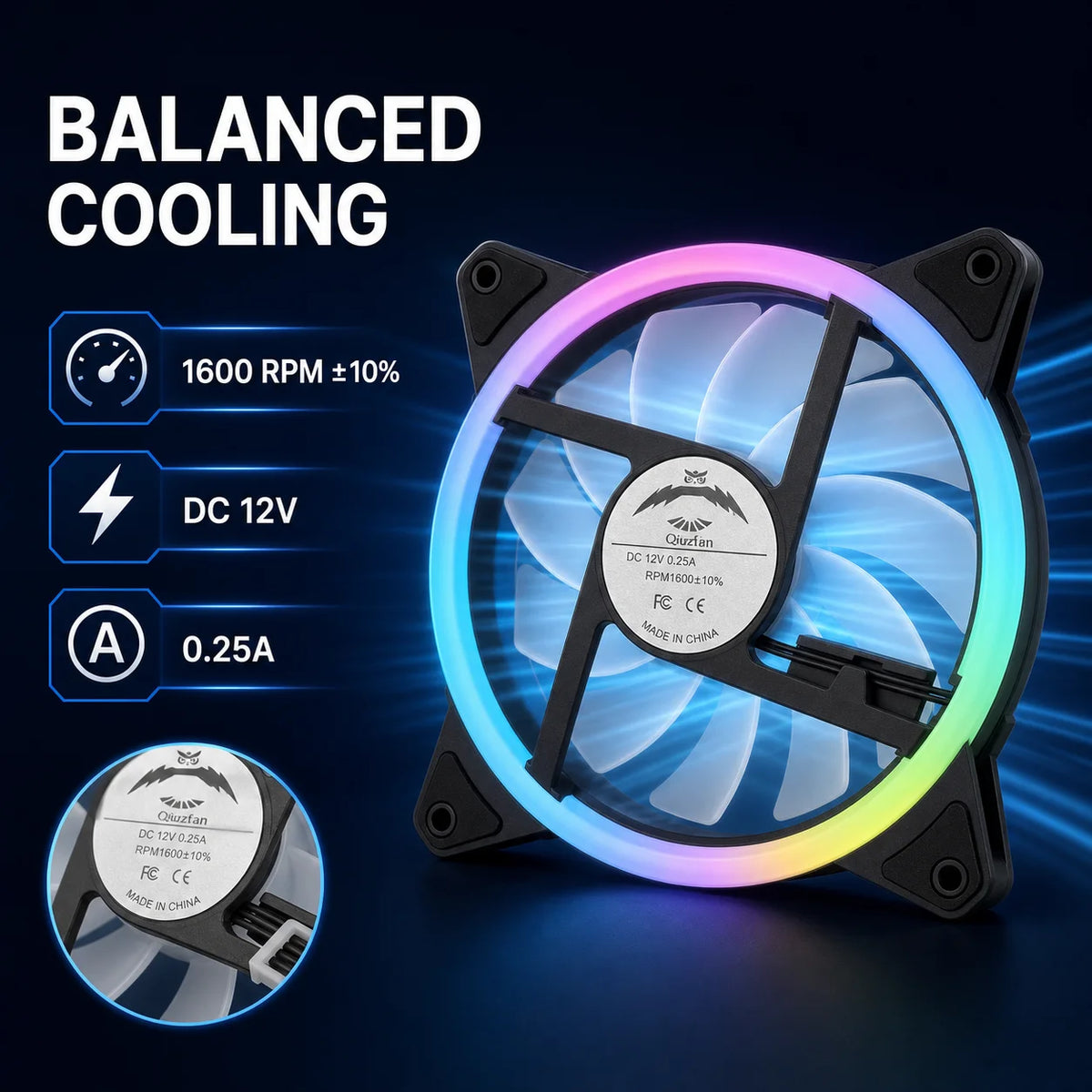 Computer Case PC Cooling Fan RGB Adjust LED 120mm Quiet + IR Remote New Computer Cooler Cooling RGB Case Fan For CPU
