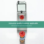 Emergency Stop Push Button Switch with Light 22mm Button Mushroom Head Self Locking Latching Power Switch Knob Switch Red AC220V