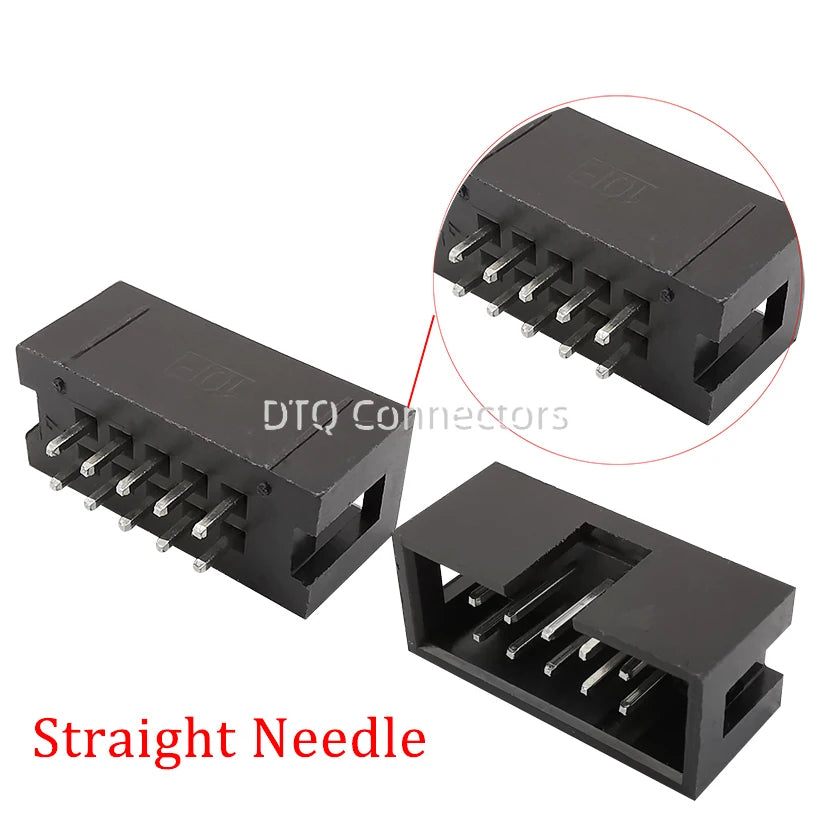 10-50Pcs DC3 IDC JTAG Socket 6-50Pin Male Header Connector 2.54mm Pitch Straight Needle DC3 ISP Double-spaced 2*6-50P DC3 Header