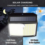 Solar Lights Outdoor 158 LED Solar Wall Lamp Waterproof Wireless Motion Sensor Security 3 Modes Garden Fence Yard Deck Garage