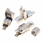 1Pc Zinc Alloy Shielded Ethernet Termination Plugs Cat7 Cat6A Cat8 RJ45 Connector Tool-Free