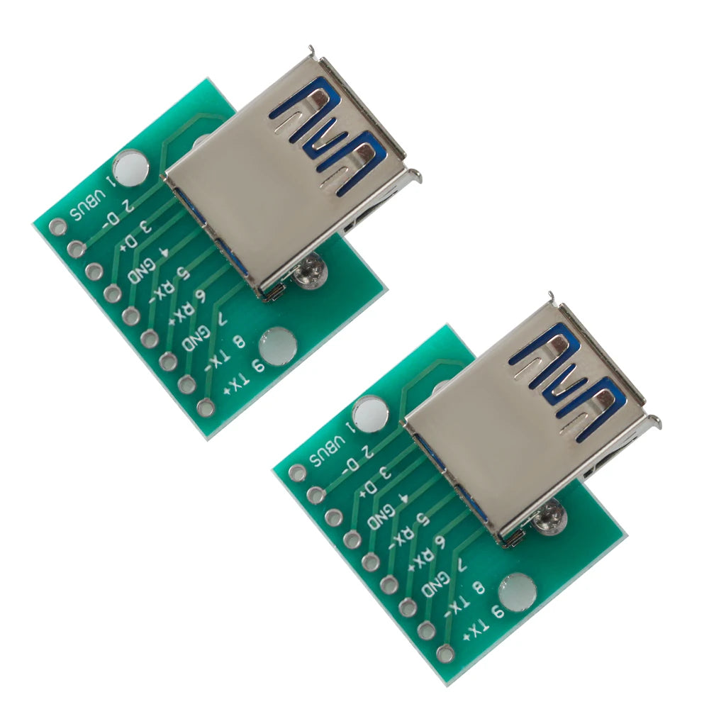 2PCS USB To DIP Adapter Female Connector 2.54 Connector B Type-C USB 3.0 Female PCB Converter Adapter Breakout Board