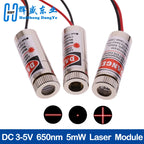 650nm 5mW Red Point / Line / Cross Laser Module Head Glass Lens Focusable Focus Adjustable Laser Diode Head Industrial Class