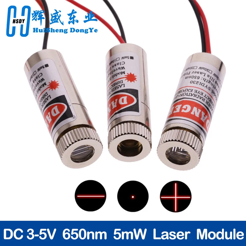 650nm 5mW Red Point / Line / Cross Laser Module Head Glass Lens Focusable Focus Adjustable Laser Diode Head Industrial Class