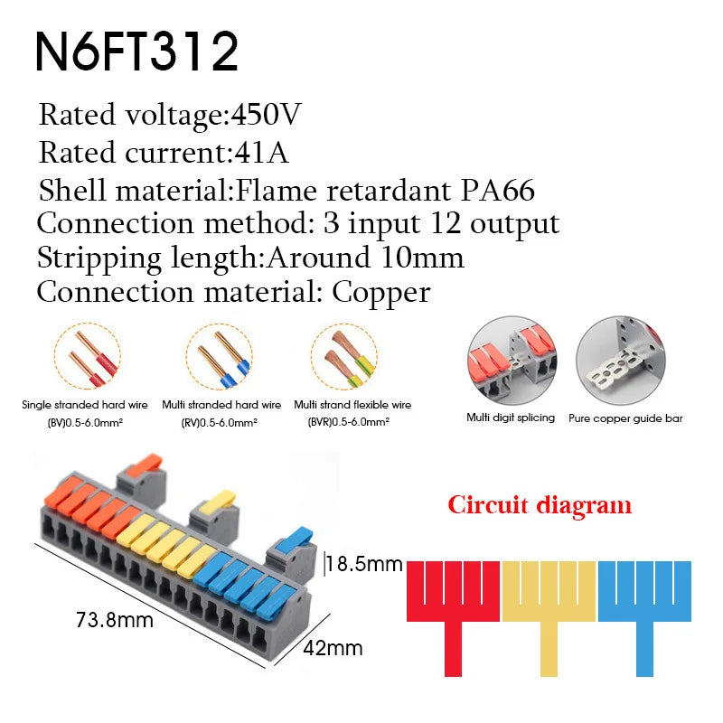 1/5PCS Wire Connector Electrical Cable Led Connectors Mini Terminals Blocks Quick Wiring Push-in Docking Butt Electrician Tools