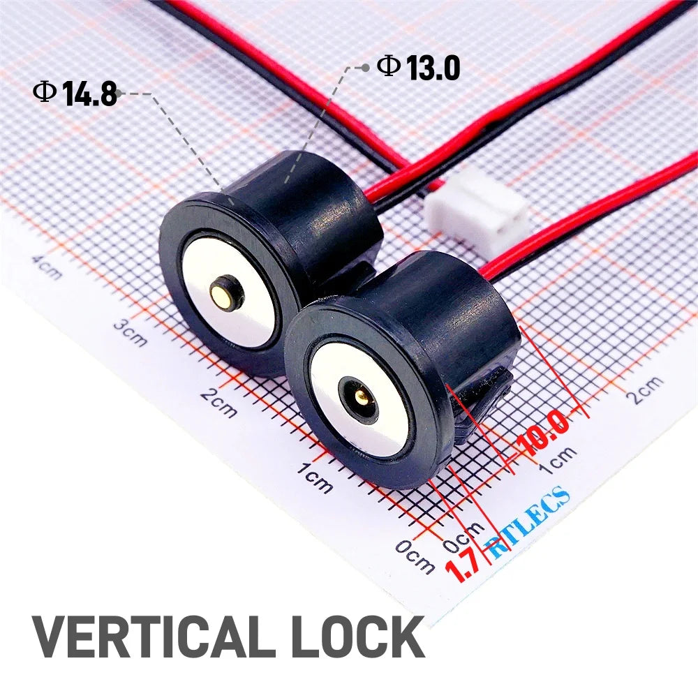 Circular High Current 3A 12V Magnetic Connector Threaded Panel Mount Holes Self-Locking Waterproof Terminals Charging Wire PH2.0