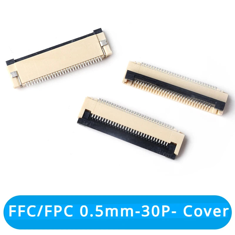 50Pcs/lot FFC FPC Connector 0.5mm 1.0mm 4P/6P/8P/10P/12/14/16/20/24/30/32/40P Pin Flip Type Ribbon Flat Connector Bottom Contact