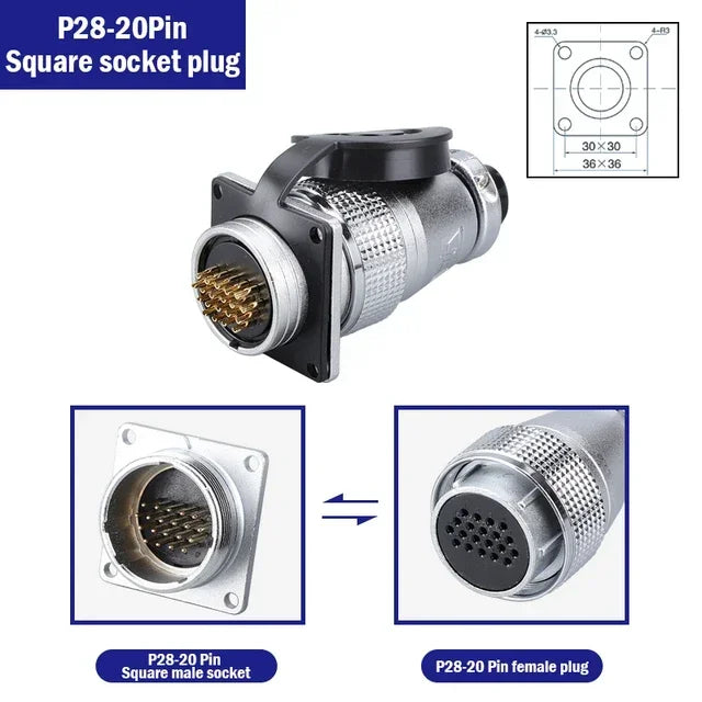 PLS28 P28-2/3/4/5/7/8/10/12/16/17/20/24/26 Pin Aviation Connector Plug WS28 Male Female Plug Socket Connector