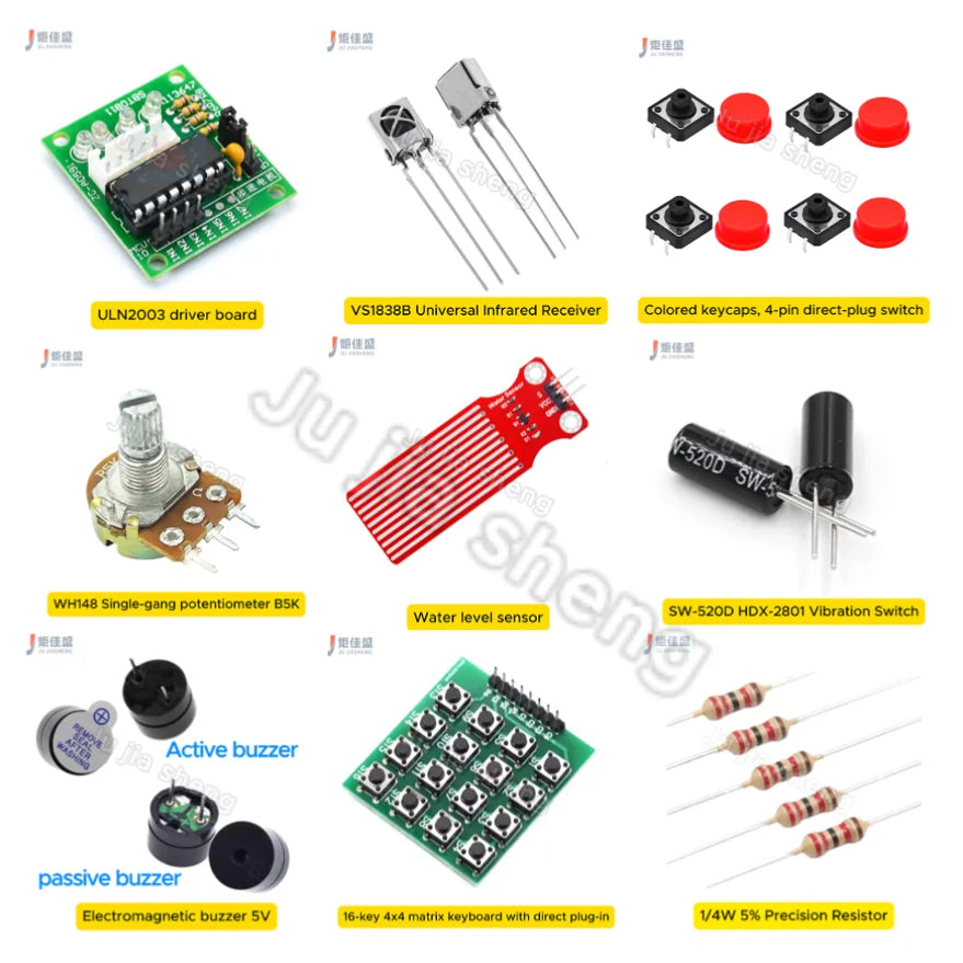 Uno R3 Starter Kit - Uno R3 Breadboard and Stand, Stepper Motor/Servo Motor/1602 LCD/Jumpers for Arduino