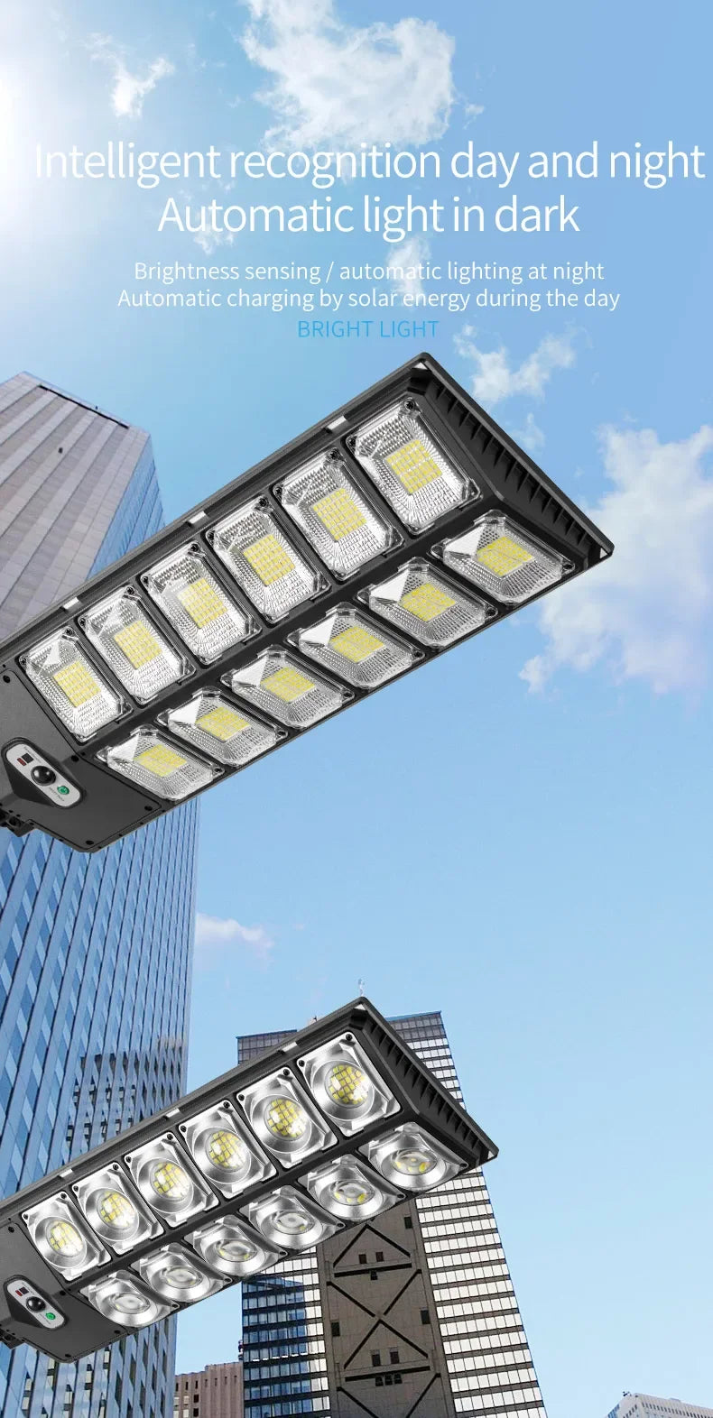 LED Super Bright Outdoor Solar Powered Lamp Waterproof Motion Sensor Human Induction Solar Garden Light Yard Garage Light