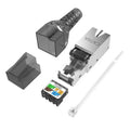 OULLX CAT7 RJ45 Connector 50U No Crimping Tools Required Network Cable Cat6A Cat5e Reuse Module Shielded FTP 8P8C Crimp