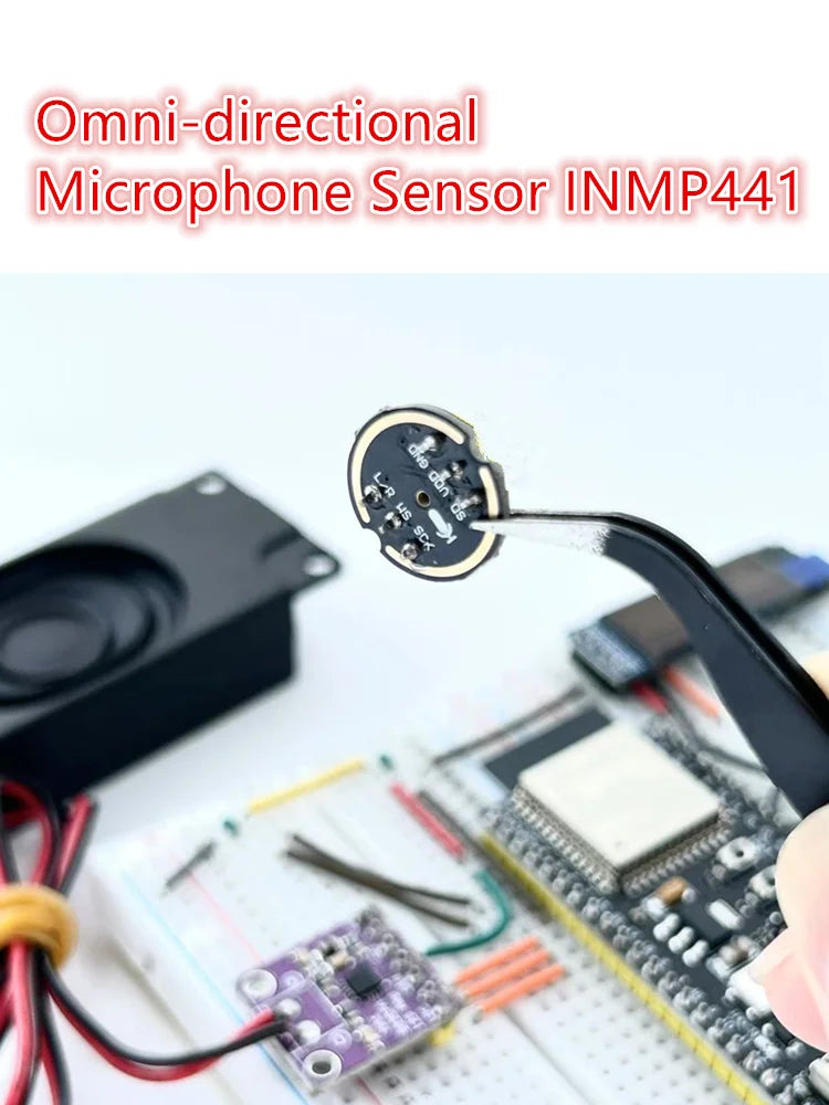 Omnidirectional Microphone Module INMP441 High Precision Low Power Ultra-Small Volume I2S Interface for Development Boards Kits