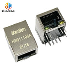 5/10PCS HR911105A Single Port RJ45 Connector with Integrated Magnetics Module & LED for 10/100Base‑T Ethernet NIC