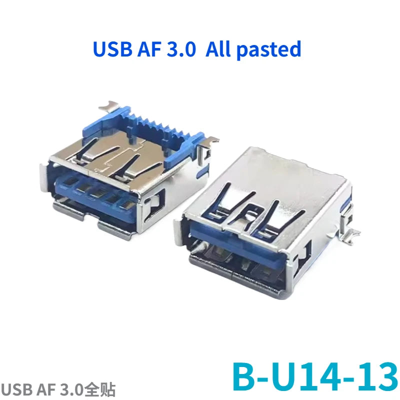 5PCS  USB Connector 3.0 A-type Female Socket AF Type 90 Degree Side Plug 180 Degree USB 3.0 B-port Printer Data