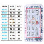 TO-92 TO-92L TO-126 TO-220 Series Mosfet Triode Thyristor PNP NPN Transistor Assortment Kit Box