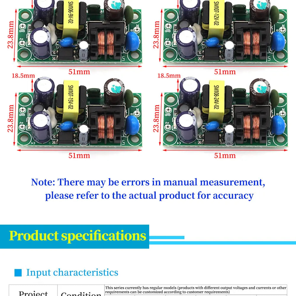 AC-DC Isolated Switch Power Supply Module Buck Converter Step Down Module AC 220V to DC 3.3V 4W 5V 9V 12V 15V 24V