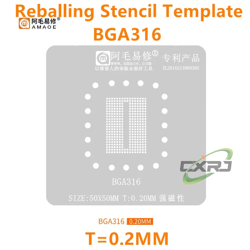 Amaoe BGA Reballing Stencil Template For SSD NAND Flash Memory Chip IC BGA132 BGA316 BGA152 Positioning Solder Plate Tin Net