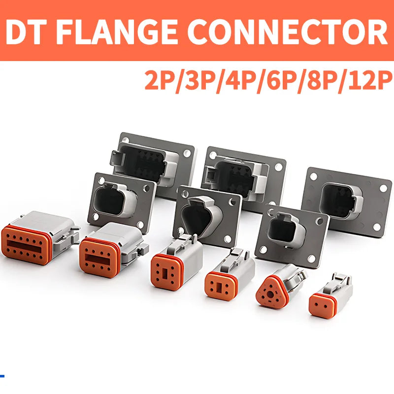 Deutsch DT Industrial DT04-8P-L012 Flange Mount Connector IP68 | 22-16AWG for Heavy Duty Truck & Bus Electrical Systems