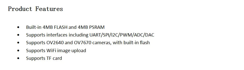 ESP32  DEV Development Board with OV2640 Camera Wi Fi Bluetooth Module ESP32 CAM