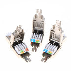 1Pc Zinc Alloy Shielded Ethernet Termination Plugs Cat7 Cat6A Cat8 RJ45 Connector Tool-Free