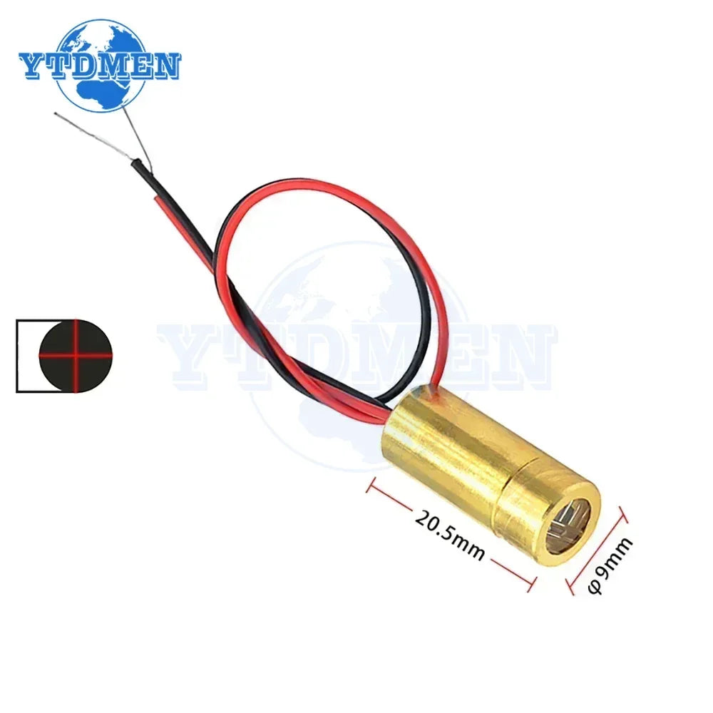 1/3/5pcs 650nm Laser Diode 5mW Laser Head 9mm 3V Red Point / Line / Cross Copper Head Lasers Cross Diode Module Industrial Class