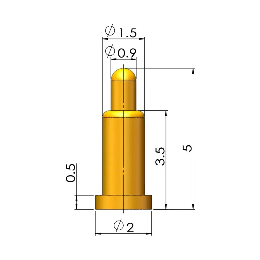 5Pcs Battery Spring Loaded Pogo Pin Connector SMD Needle PCB Height 2 3 4 5 6 7 8 9 10 11 12 13 14 16 17 18 22 MM Test Probe