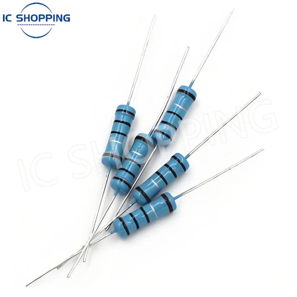 100pcs 0.5W 1/2W Metal Film Resistor color Ring Power Resistor 0.1~1M 2 4.7 10R 47 100 220 360 470 1K 2.2K 10K 22K 4.7K 100KOhm