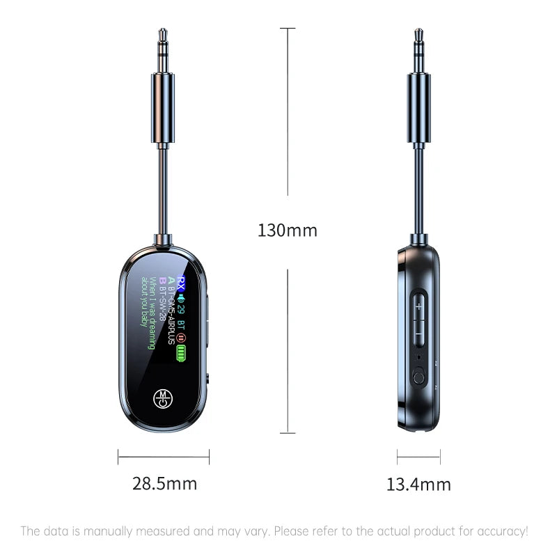 2 In 1 Bluetooth 5.4 Transmitter Receiver Stereo 3.5mm AUX Airplane Audio Wireless Adapter Mic for TV PC Headphone Car Aircraft