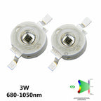 10pcs 3W Infrared 680nm 740nm 760nm 800nm 850nm 880nm 900nm 940nm 980nm 1000nm IR LED Chip For CCTV Camera Night Vision Lighting