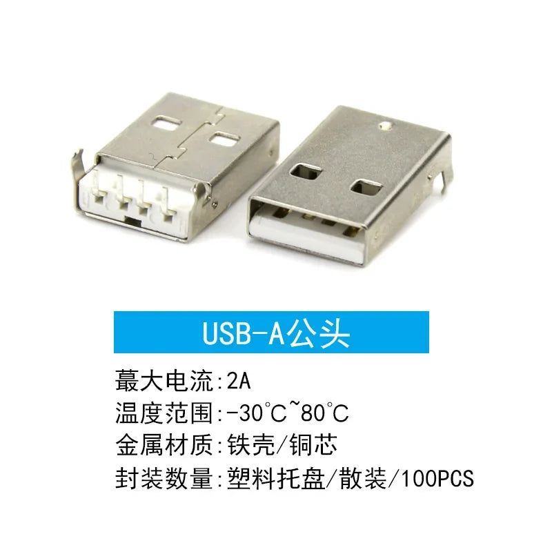 USB Series Socket USB Female Micro Connector Male MINI Plug Type-C Socket D Square Port B Data Type A