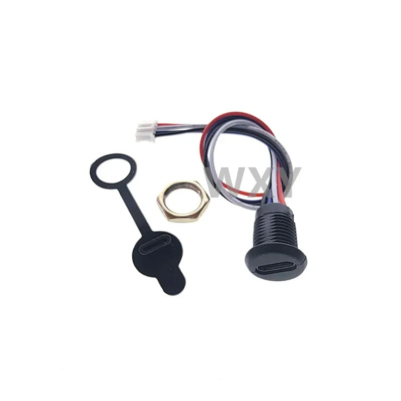 2Pin 4Pin 5Pin 6Pin USB-C Connector Type-C Waterproof PH 2.0 Nut Locking Panel Mounting TPC Waterproof Fast Charging Jack Por