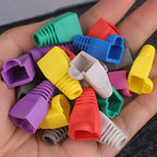 RJ45 CAT5 Pass Through Connectors Crystal End Gold-Plated to Crimp Modular Plug for Solid Or Stranded UTP Network Cable Sleeve